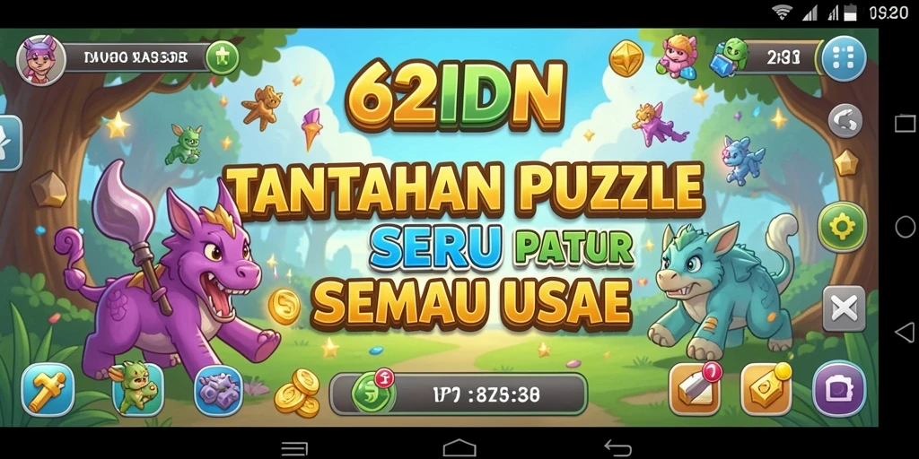 Tampilan gameplay seru di 62IDN dengan beragam puzzle.