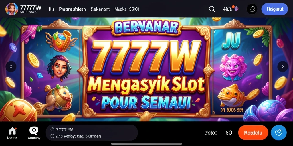 Screenshot utama 7777W menampilkan gameplay Slot yang menarik.