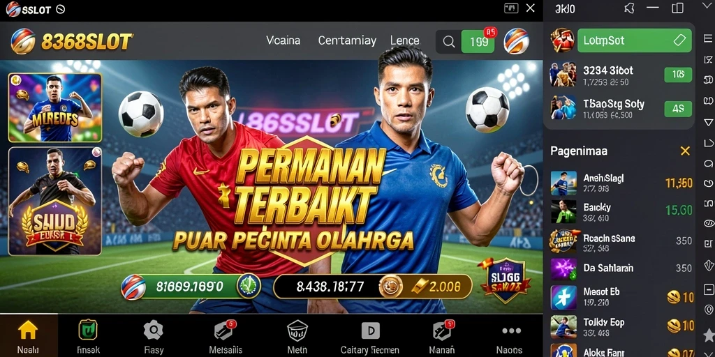 Tampilan gameplay seru dalam 8368SLOT dengan tema olahraga.