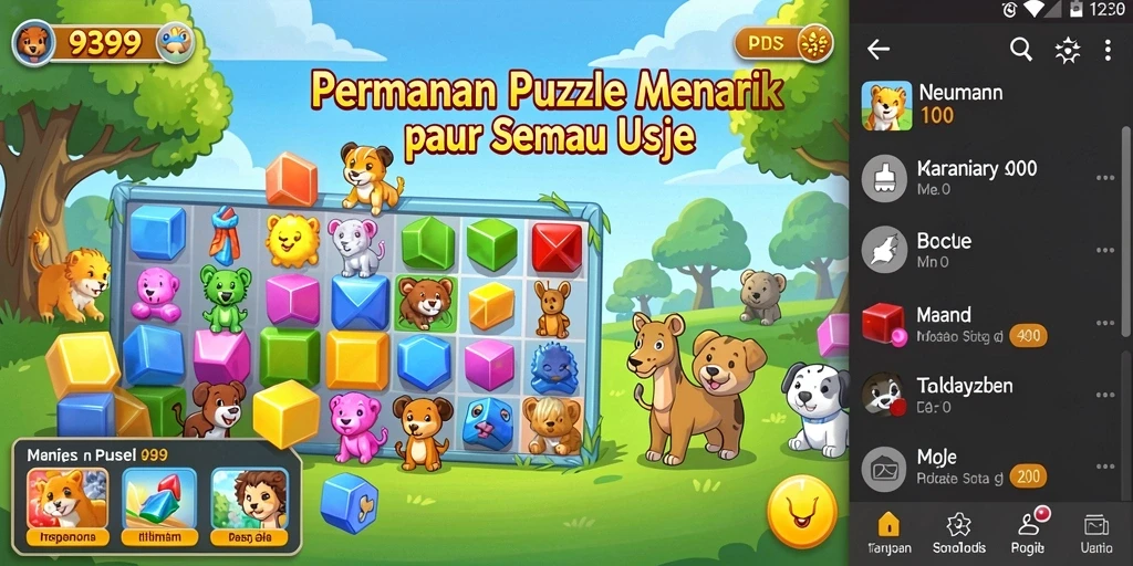 Tampilan menarik dari gameplay Puzzle 9399 yang menantang.