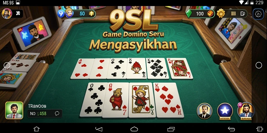 Tangkapan layar gameplay 9SL menampilkan aksi seru domino dengan pemain bersaing.