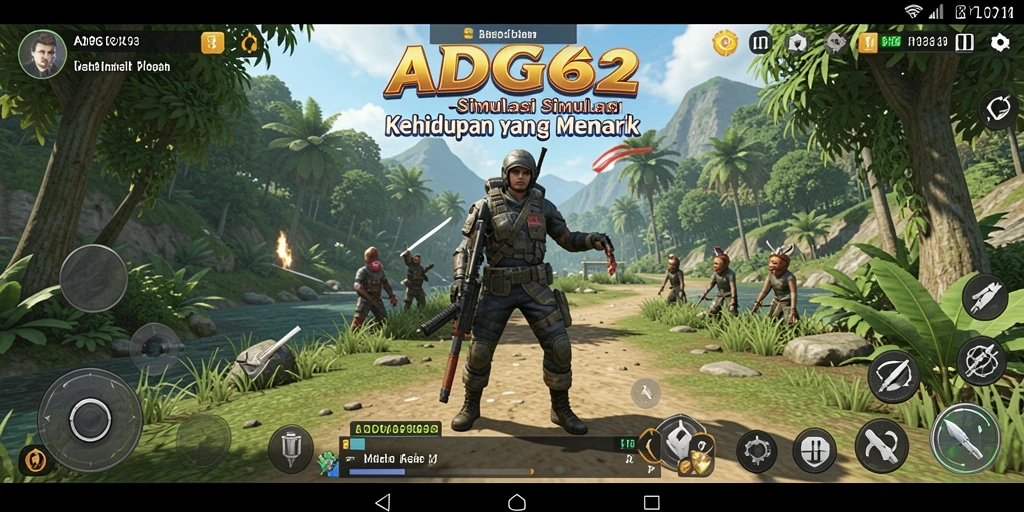 Screenshot menampilkan gameplay interaktif dan visual menakjubkan dari ADG62.