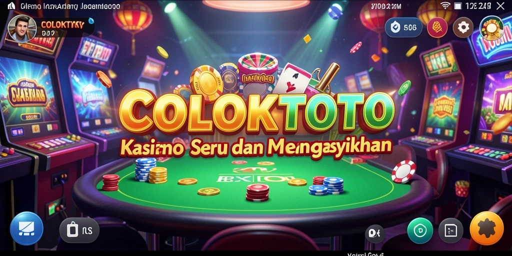 Tampilan gameplay menarik dari COLOKTOTO yang menggambarkan suasana Kasino.