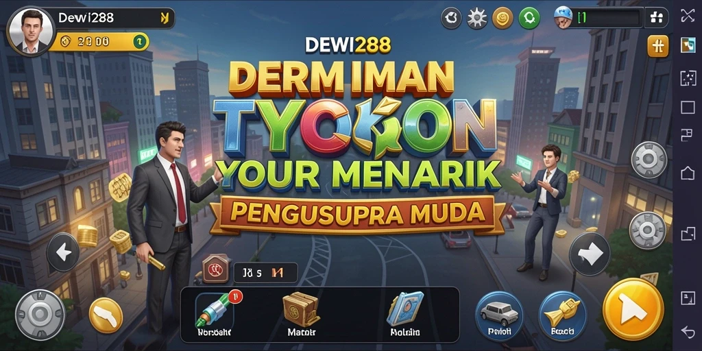 Tampilan gameplay menarik dalam DEWI288 dengan elemen Tycoon.