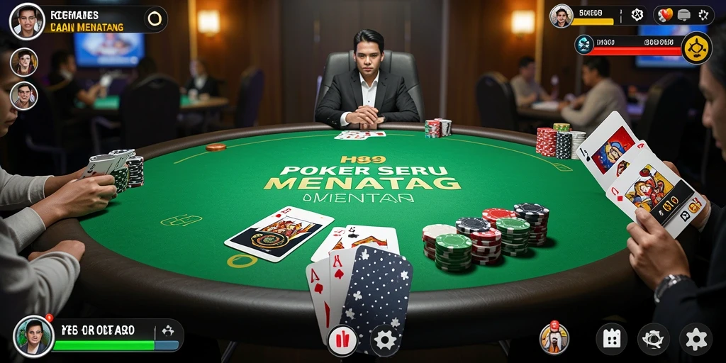 Screenshot gameplay H89 menampilkan antarmuka Poker yang menarik.