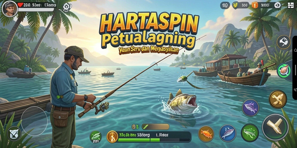 Tangkapan ikan yang menakjubkan dalam gameplay HARTASPIN.