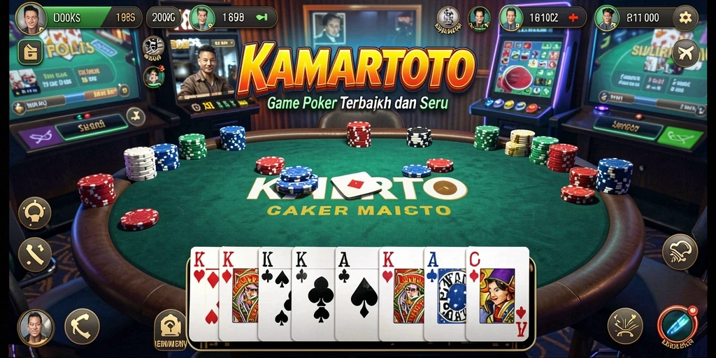 Tampilan permainan Poker yang seru dan menarik di KAMARTOTO.