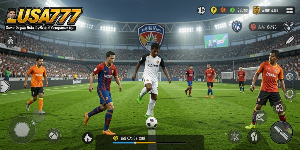 Tangkapan layar utama <strong>LUSA777</strong> menampilkan aksi seru pertandingan sepak bola.