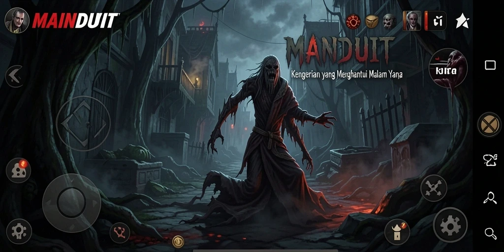 Tangkapan layar gameplay <strong>MAINDUIT</strong> yang menampilkan suasana Horror yang mencekam.