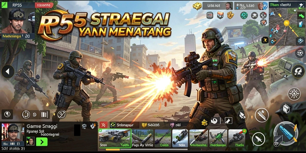 Tampilan screenshot utama RP55 yang menunjukkan strategi menantang dalam gameplay.