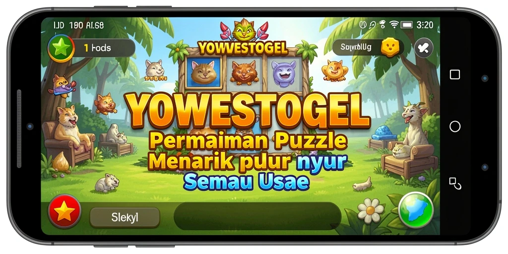Tampilan layar permainan YOWESTOGEL dengan grafik puzzle yang menarik.